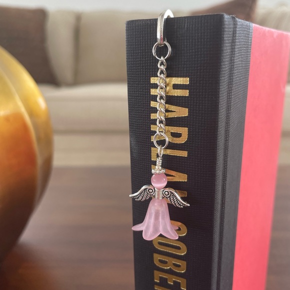 Handmade Pink Angel Fairy Bookmark with Silver Tone Hook - ideal Gift - Picture 2 of 7